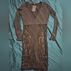 Fashion Nova Elegant Black Sequin Dress